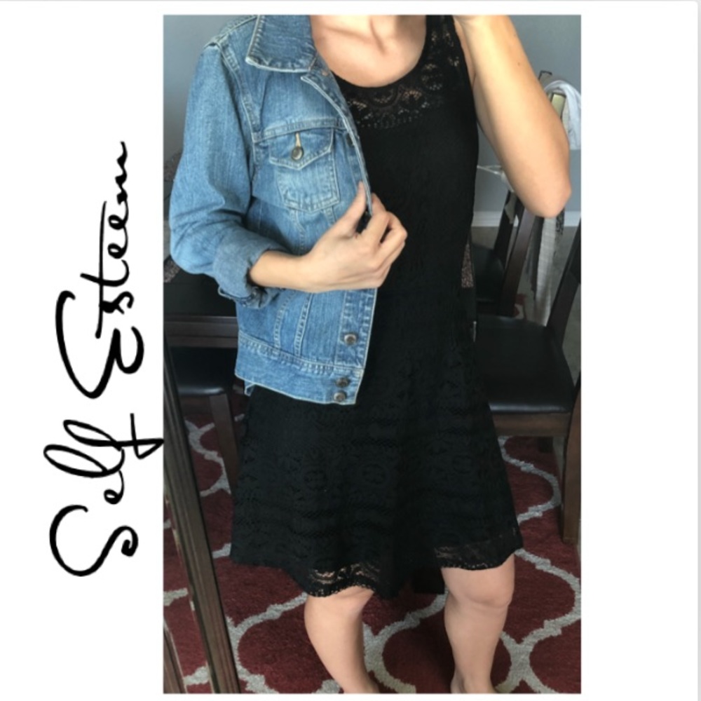 WOMENS Black Crochet Dress
